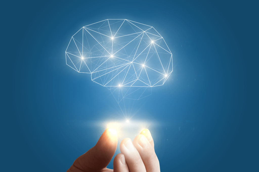 A graphic of a brain