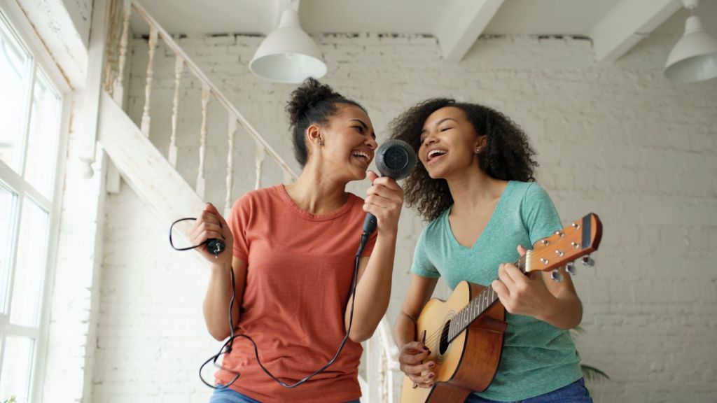 Two women singing